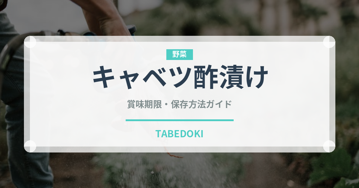 キャベツ酢漬け（ヨーロッパ料理）の賞味期限と正しい保存方法