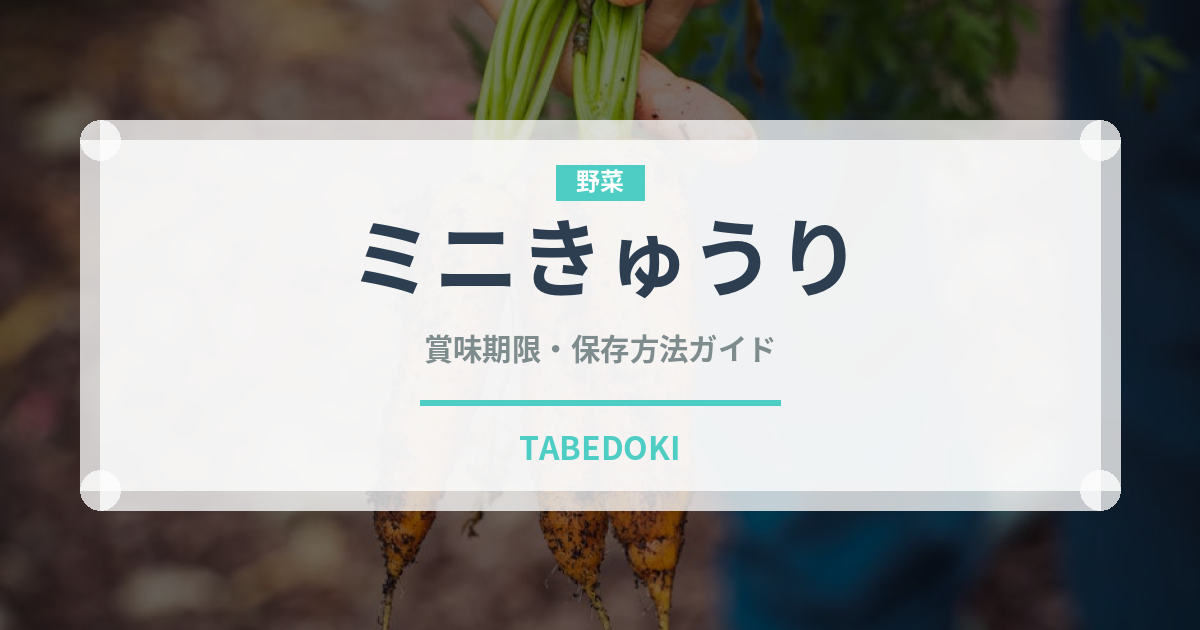 ミニきゅうり（野菜）の賞味期限と正しい保存方法