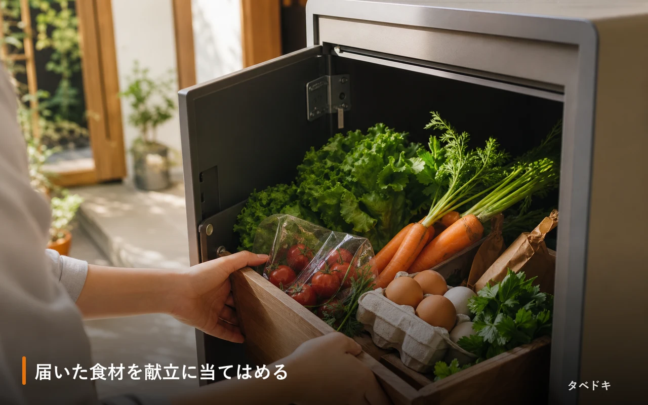 届いた食材を献立に当てはめる