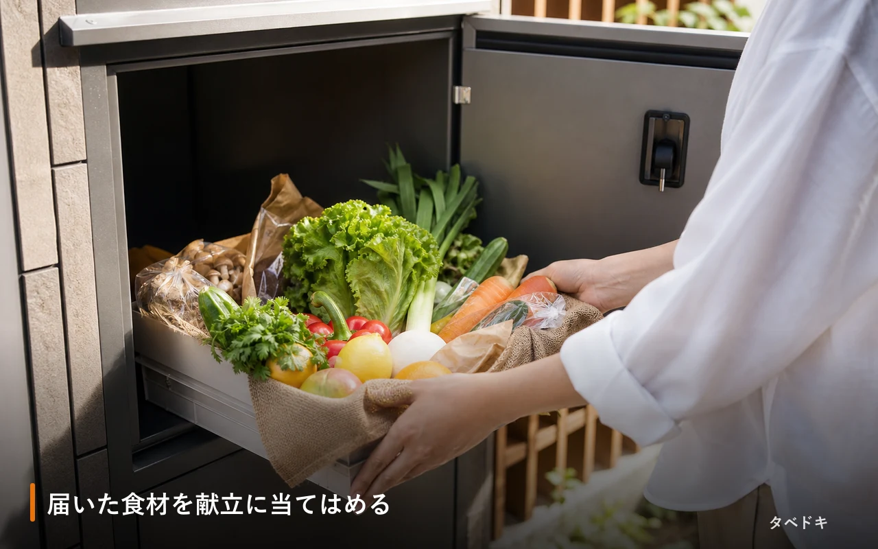 届いた食材を献立に当てはめる