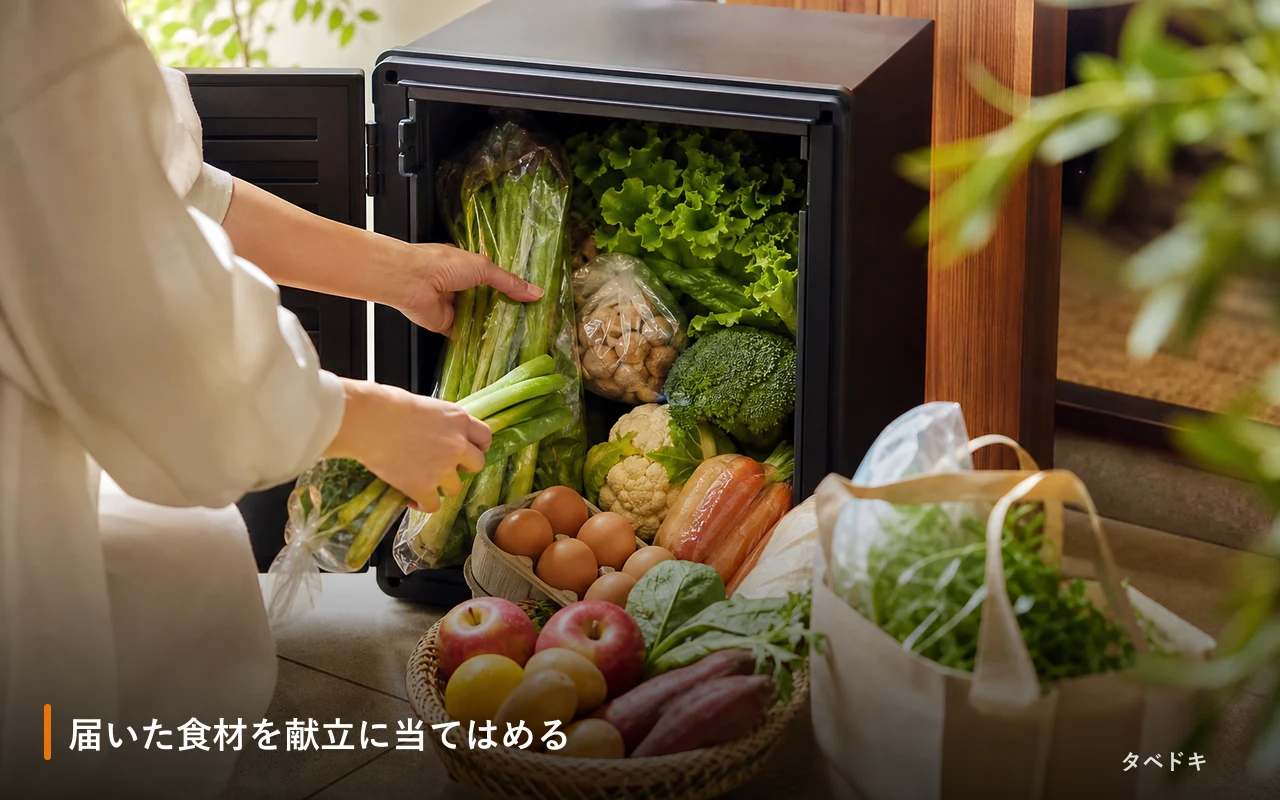 届いた食材を献立に当てはめる