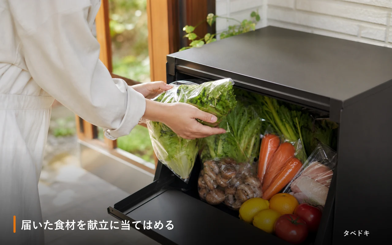 届いた食材を献立に当てはめる
