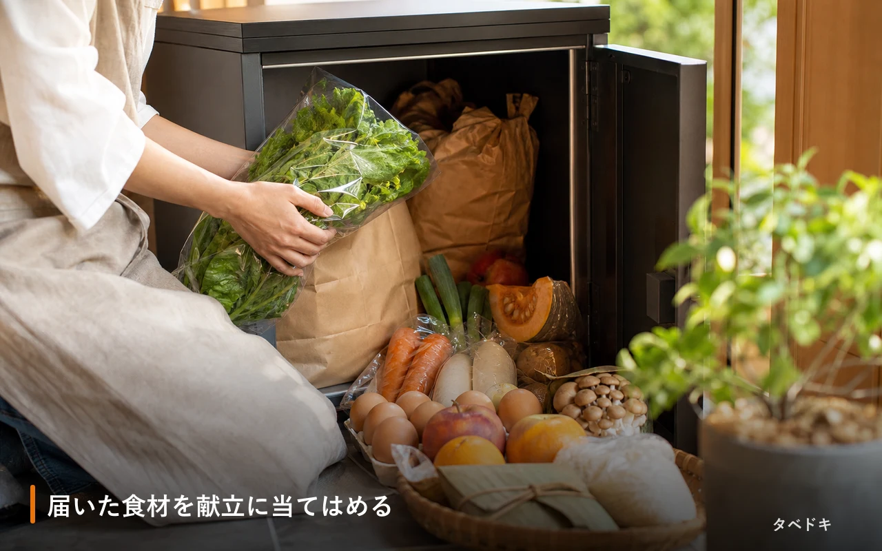 届いた食材を献立に当てはめる