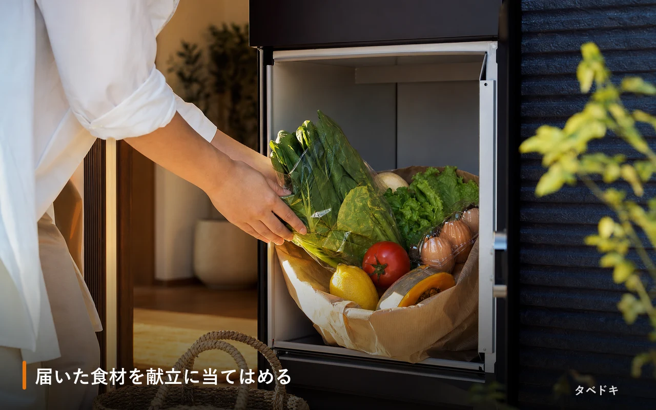 届いた食材を献立に当てはめる