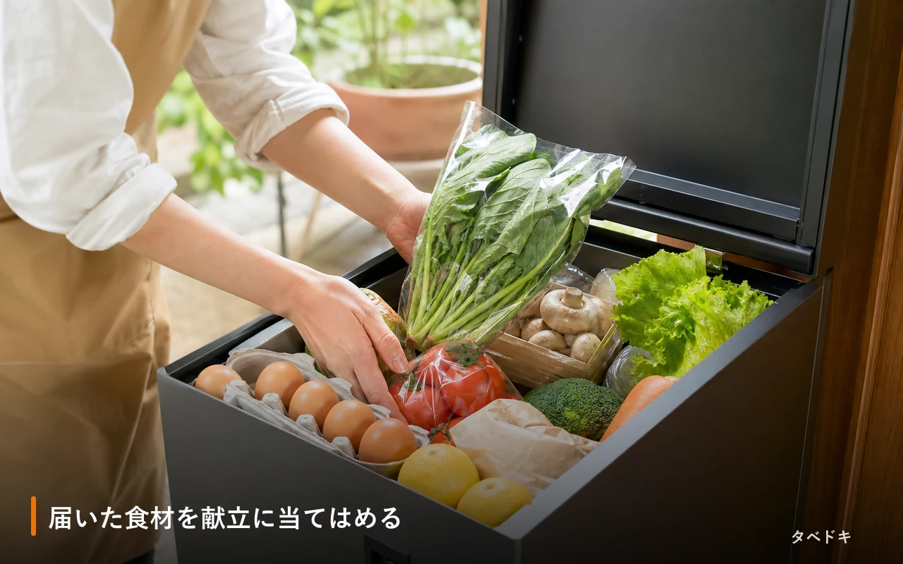 届いた食材を献立に当てはめる