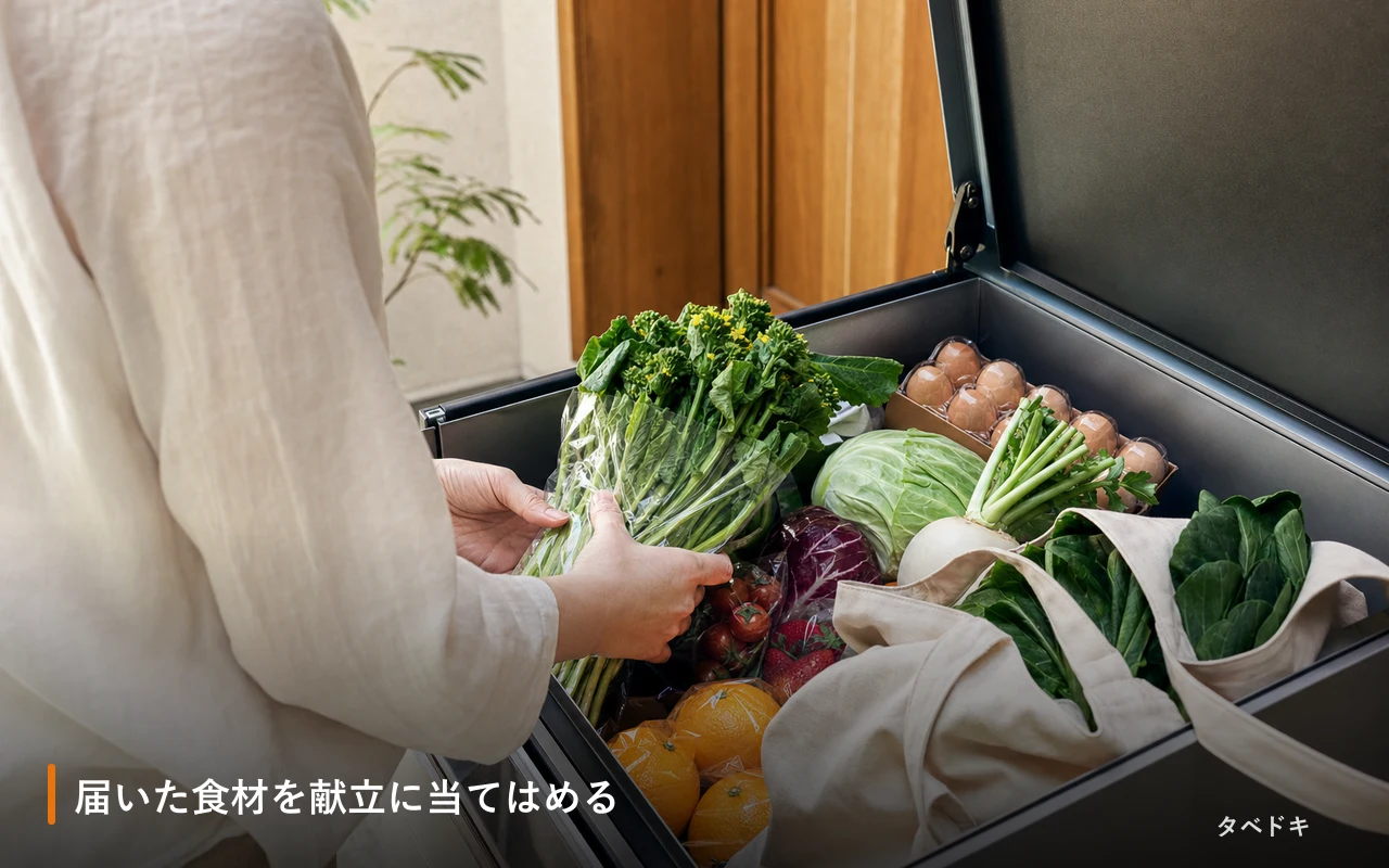 届いた食材を献立に当てはめる