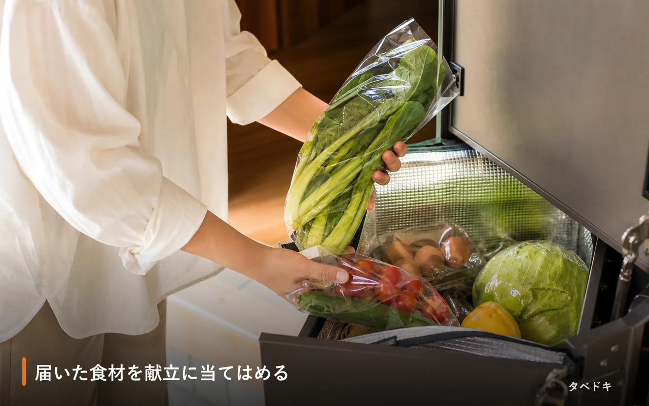 届いた食材を献立に当てはめる