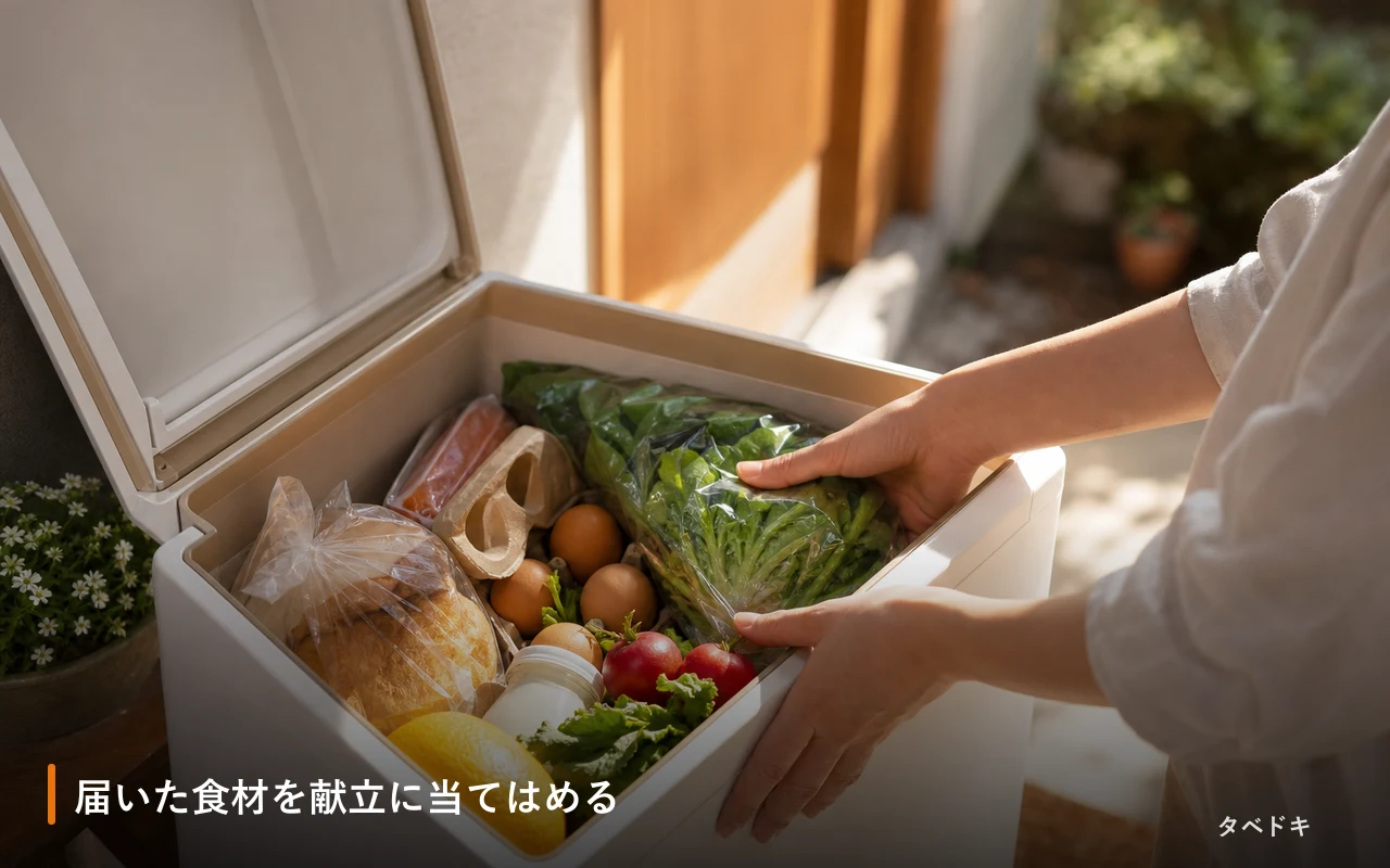 届いた食材を献立に当てはめる