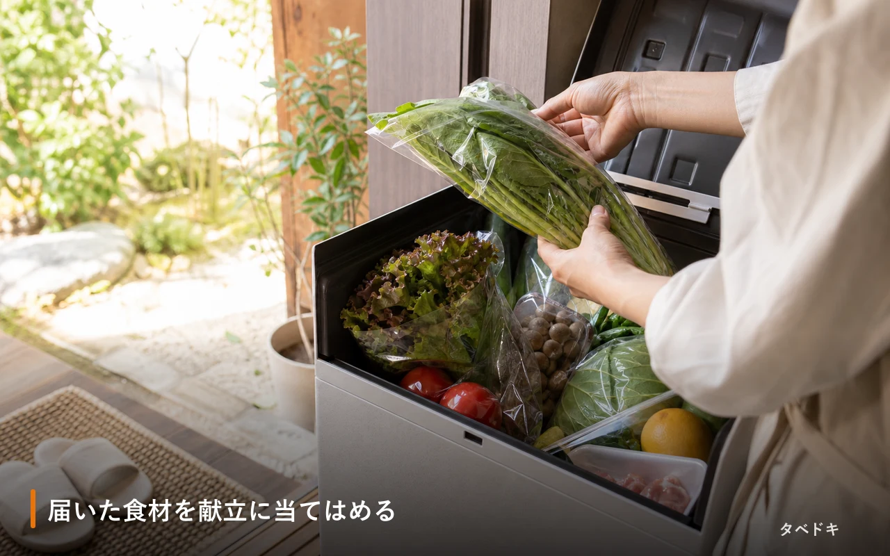 届いた食材を献立に当てはめる
