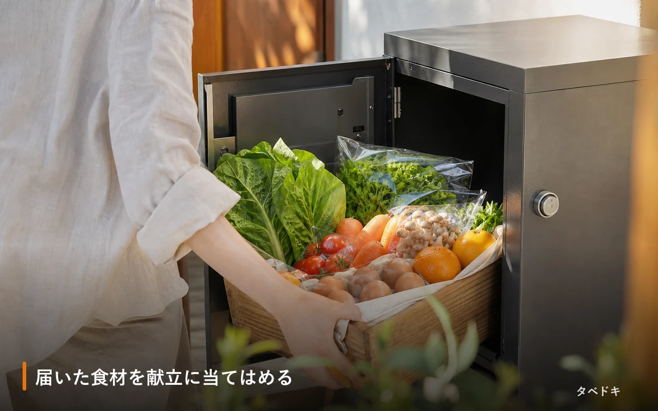 届いた食材を献立に当てはめる