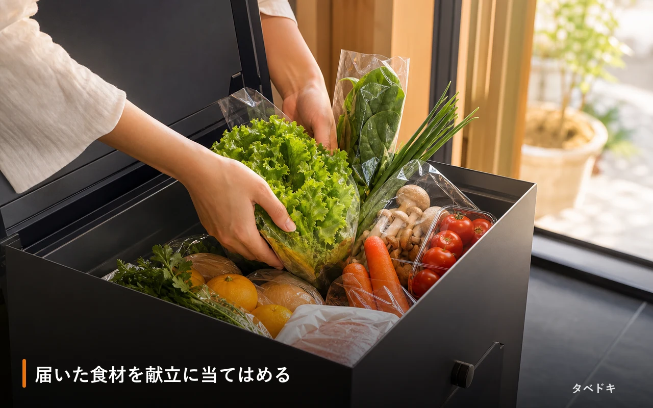 届いた食材を献立に当てはめる