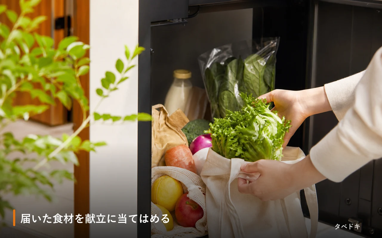 届いた食材を献立に当てはめる