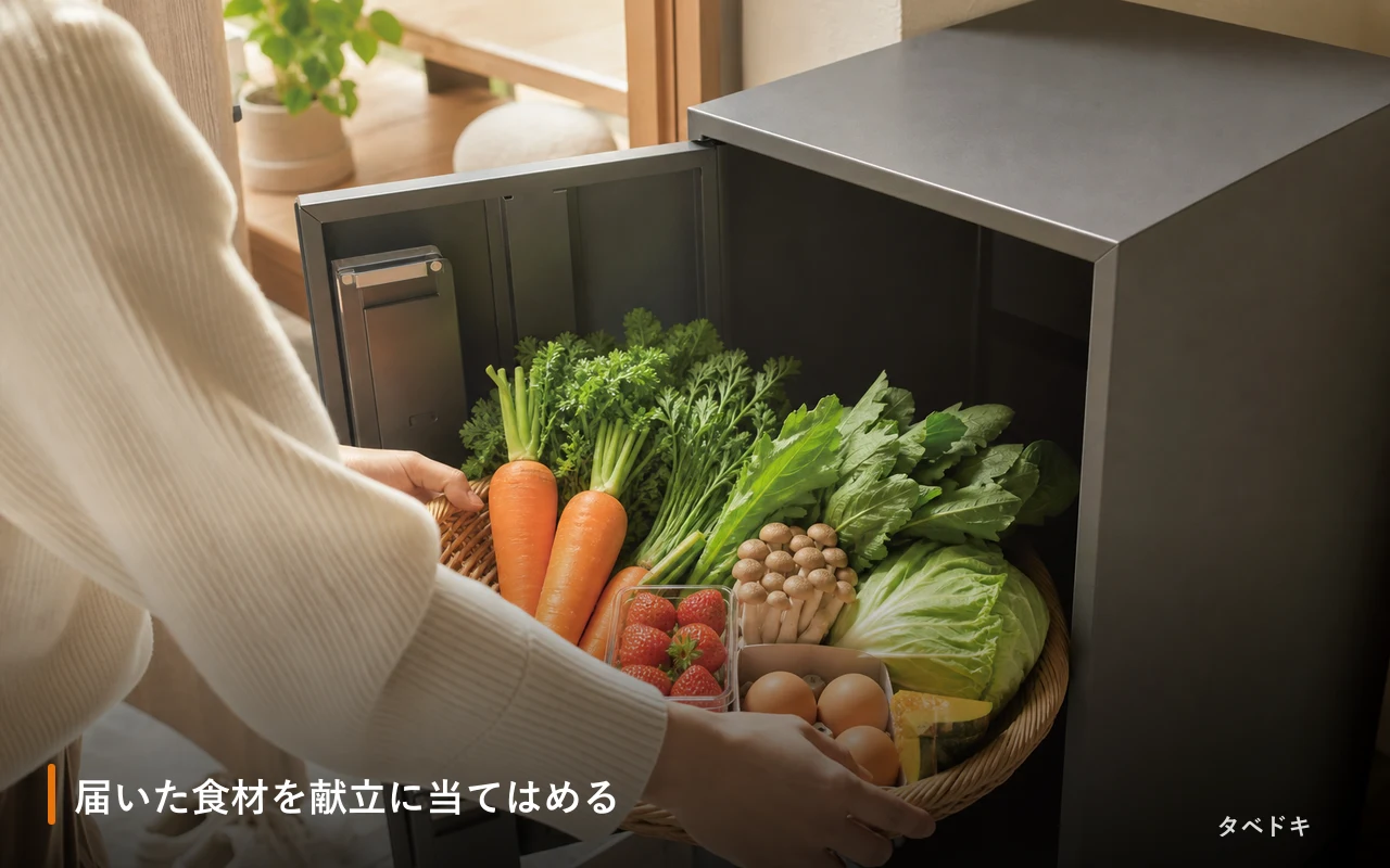 届いた食材を献立に当てはめる