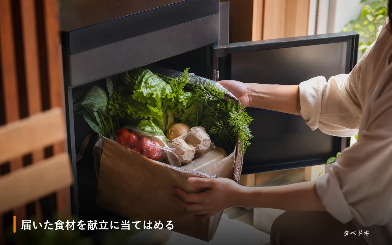 届いた食材を献立に当てはめる