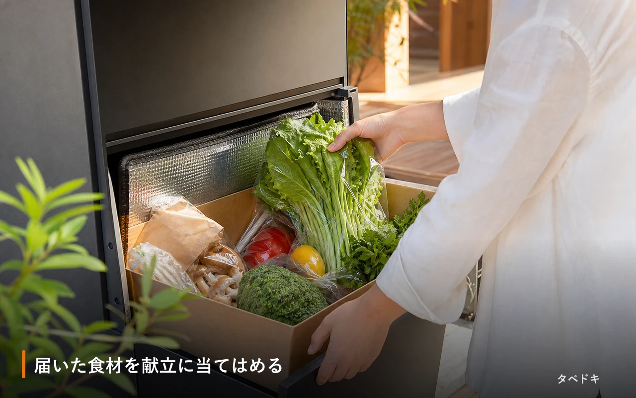 届いた食材を献立に当てはめる