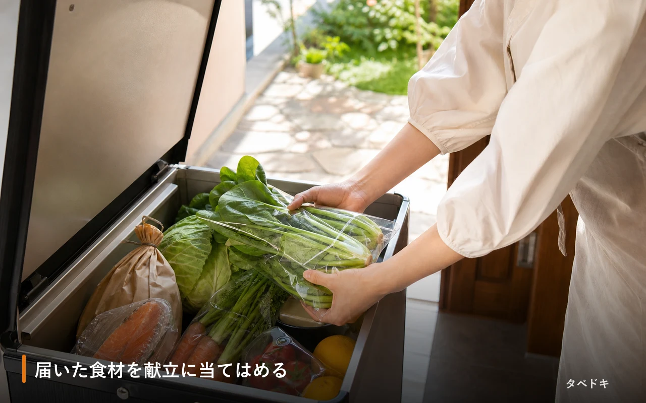 届いた食材を献立に当てはめる
