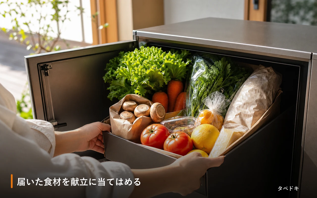 届いた食材を献立に当てはめる