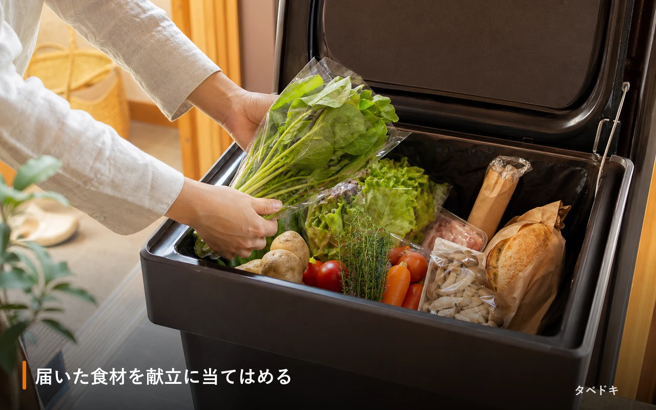 届いた食材を献立に当てはめる