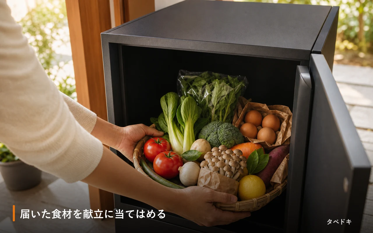 届いた食材を献立に当てはめる