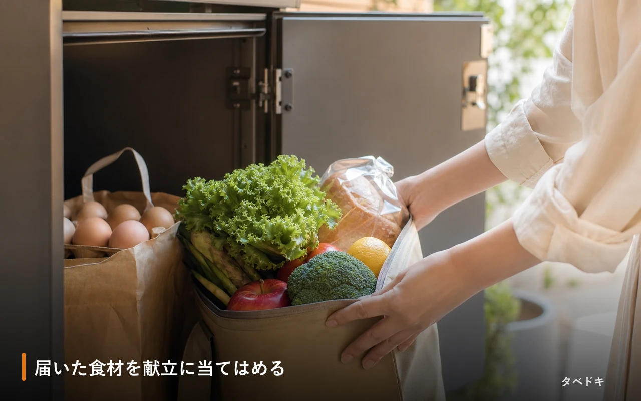 届いた食材を献立に当てはめる