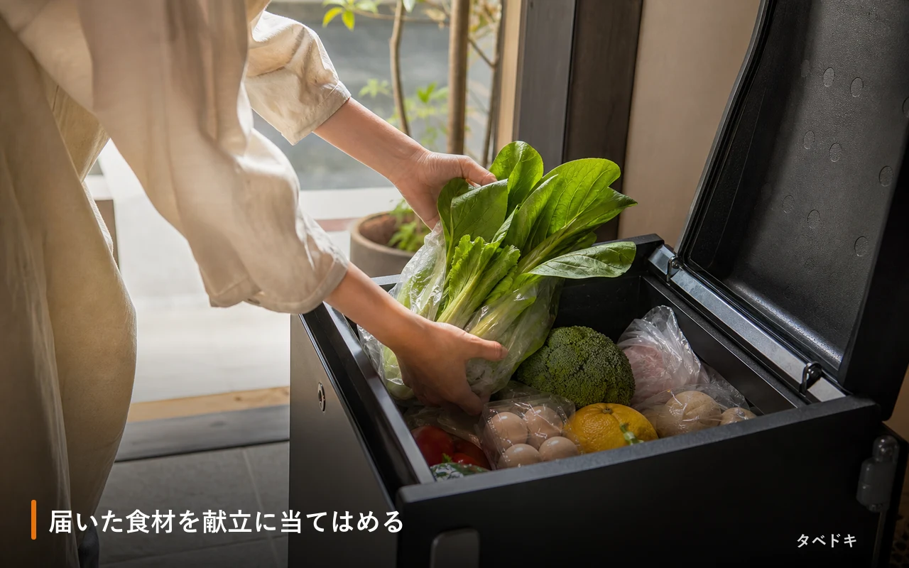 届いた食材を献立に当てはめる