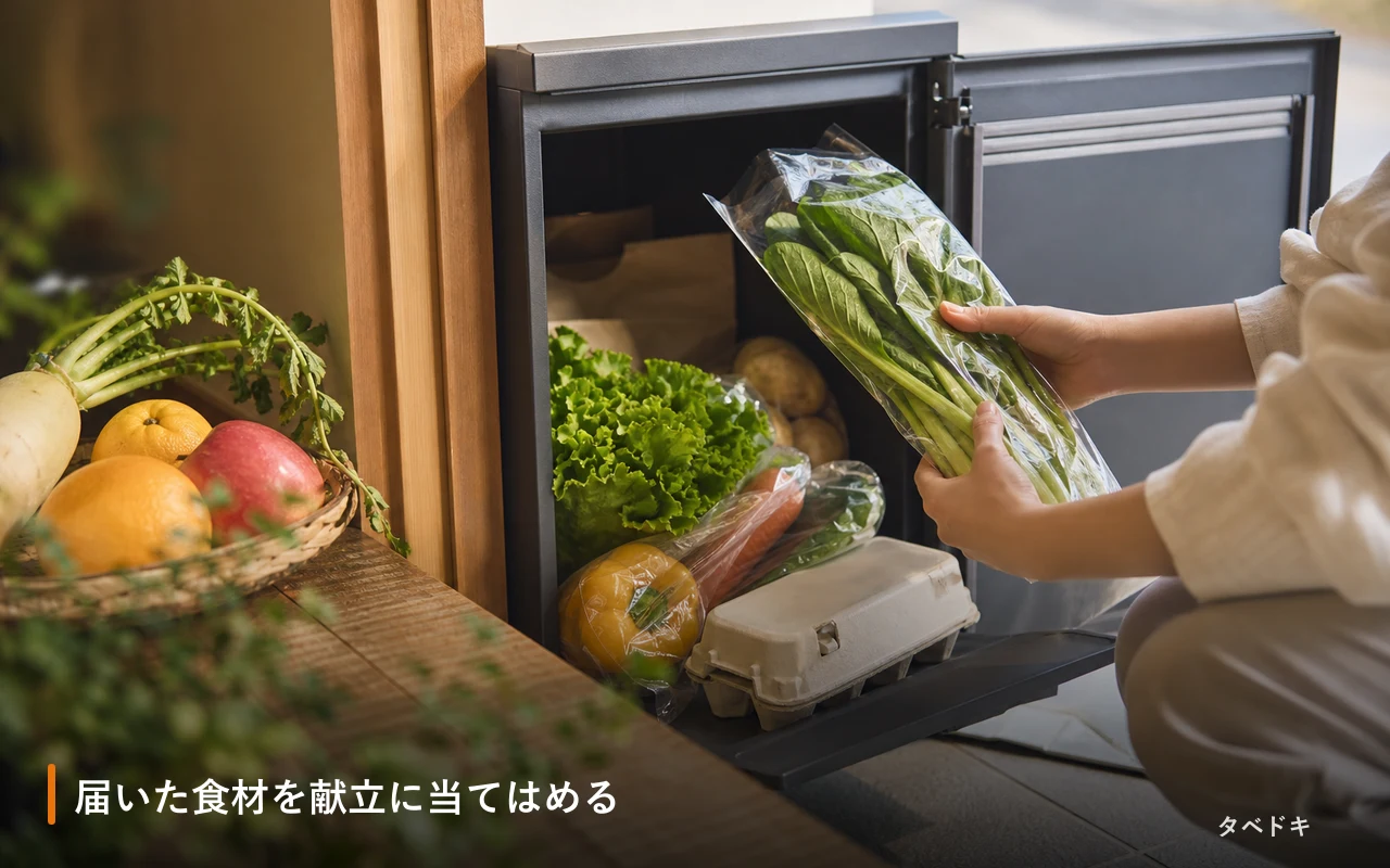 届いた食材を献立に当てはめる