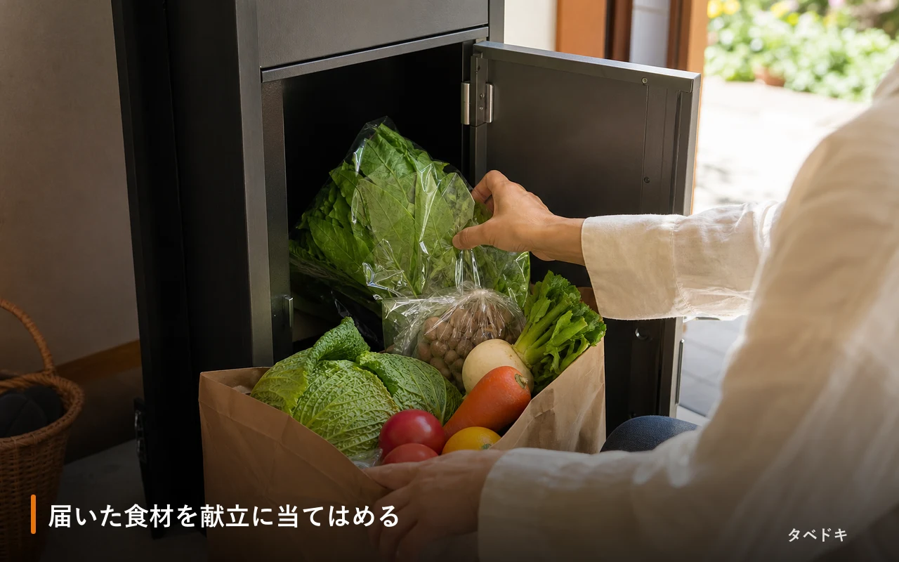 届いた食材を献立に当てはめる