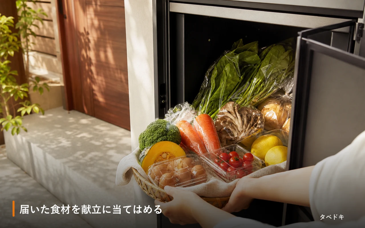 届いた食材を献立に当てはめる