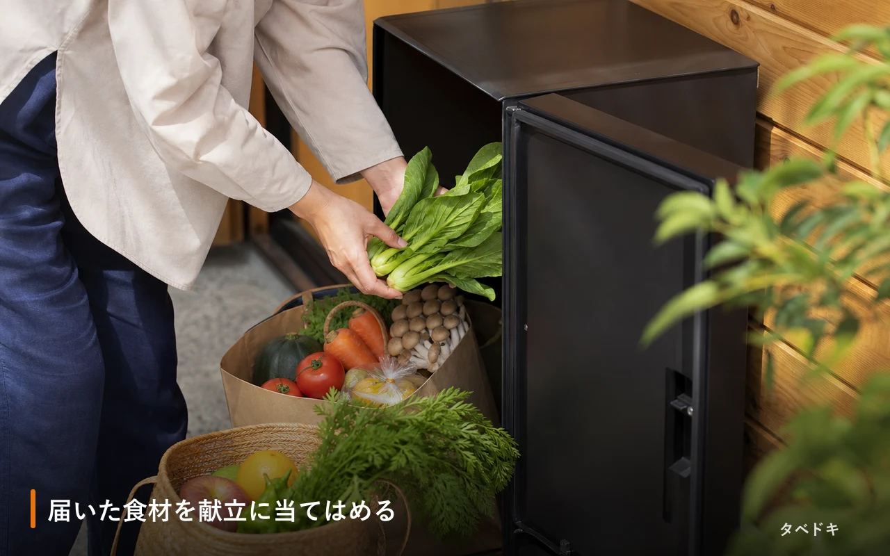 届いた食材を献立に当てはめる