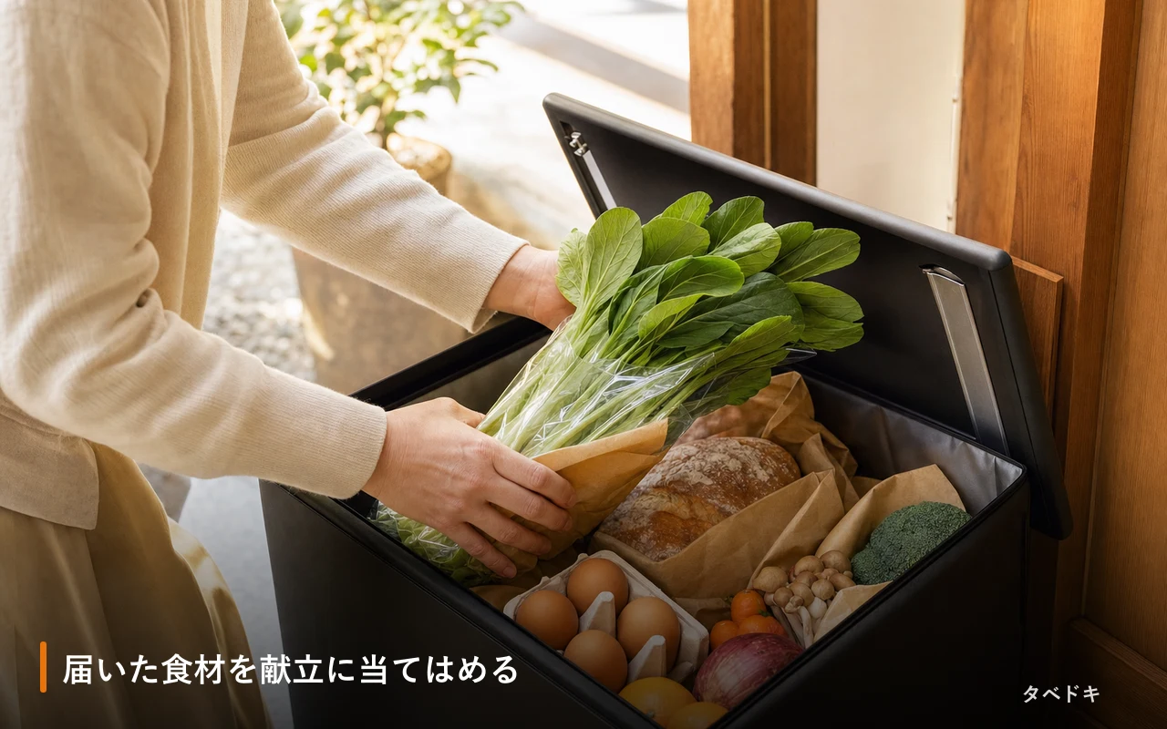 届いた食材を献立に当てはめる