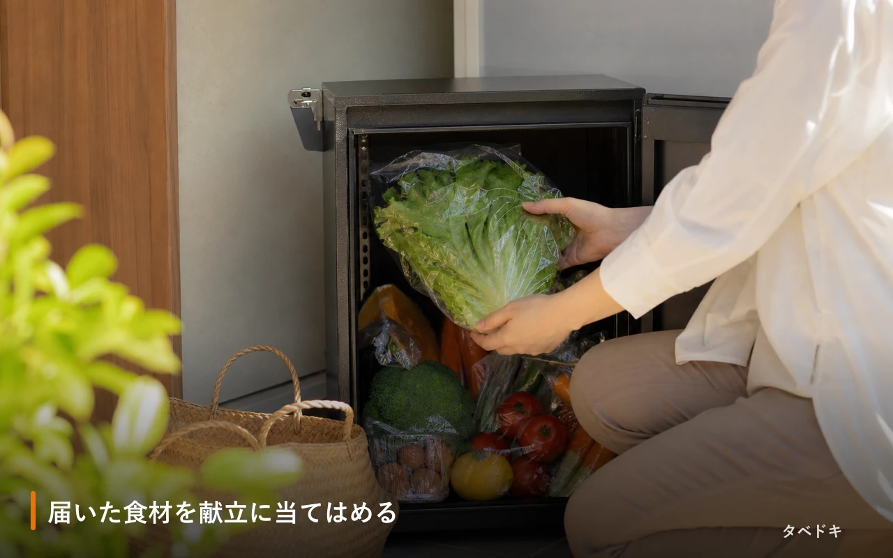 届いた食材を献立に当てはめる