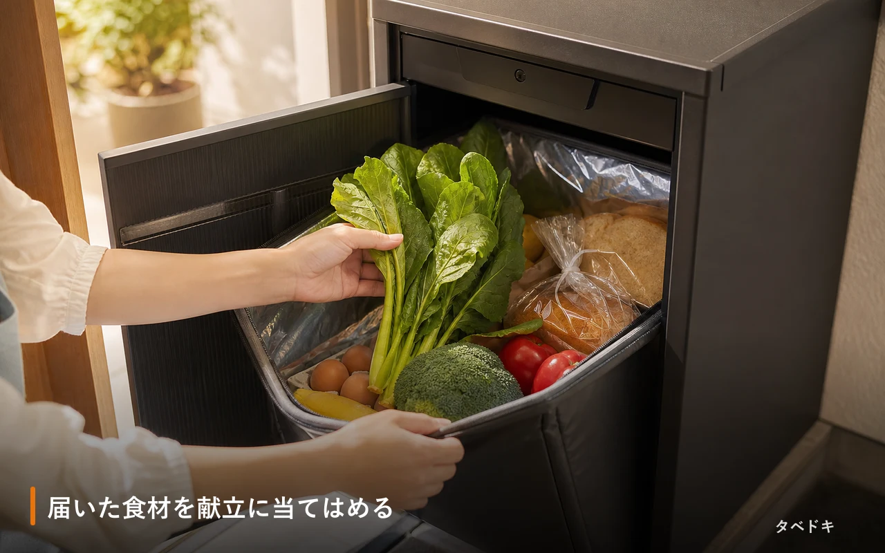 届いた食材を献立に当てはめる