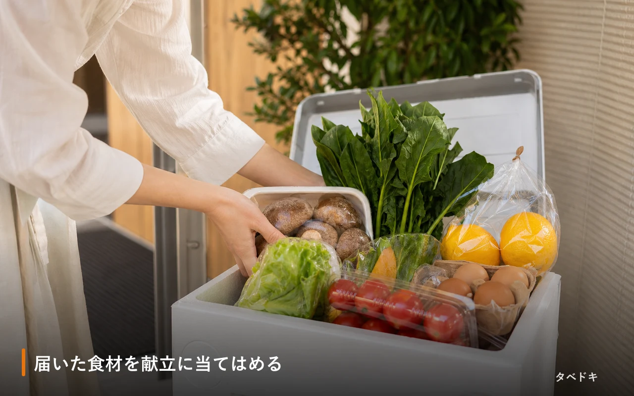 届いた食材を献立に当てはめる