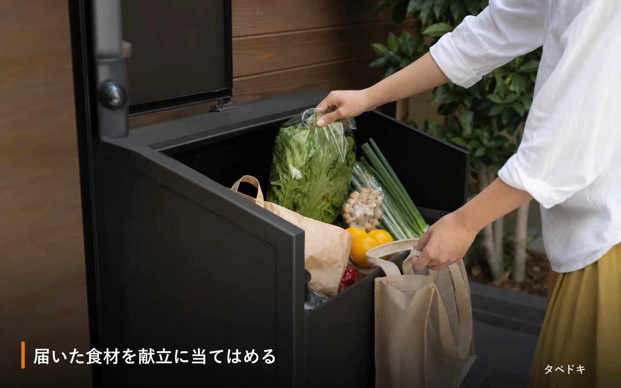 届いた食材を献立に当てはめる