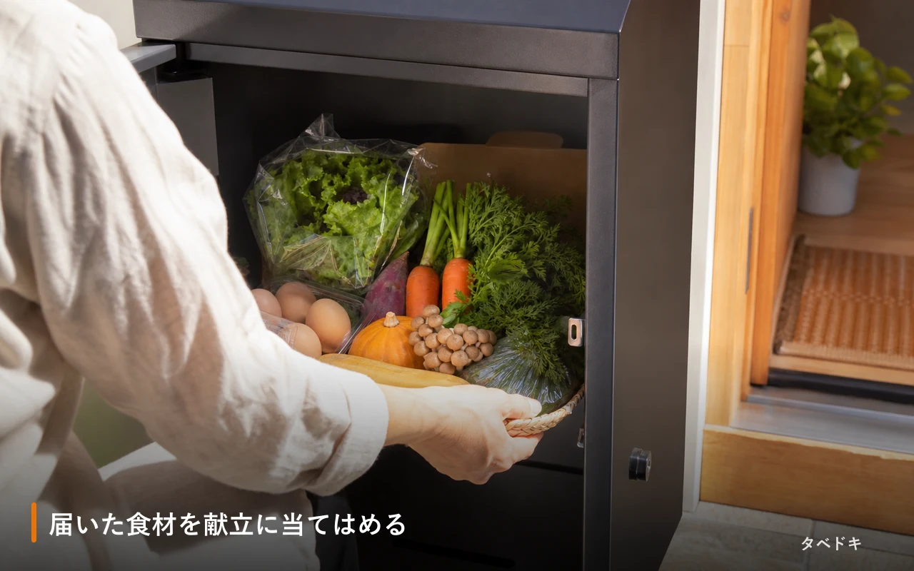 届いた食材を献立に当てはめる