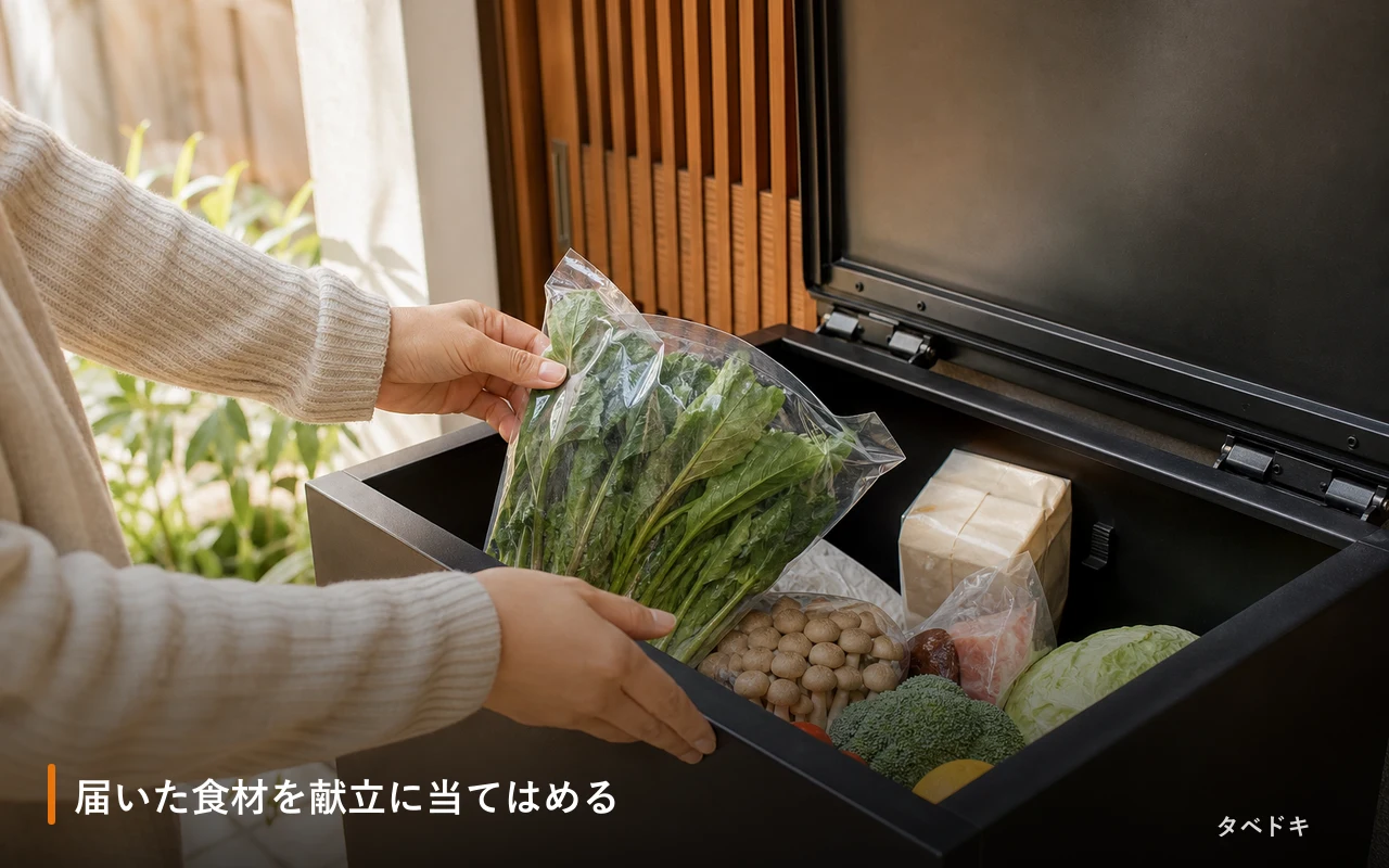 届いた食材を献立に当てはめる