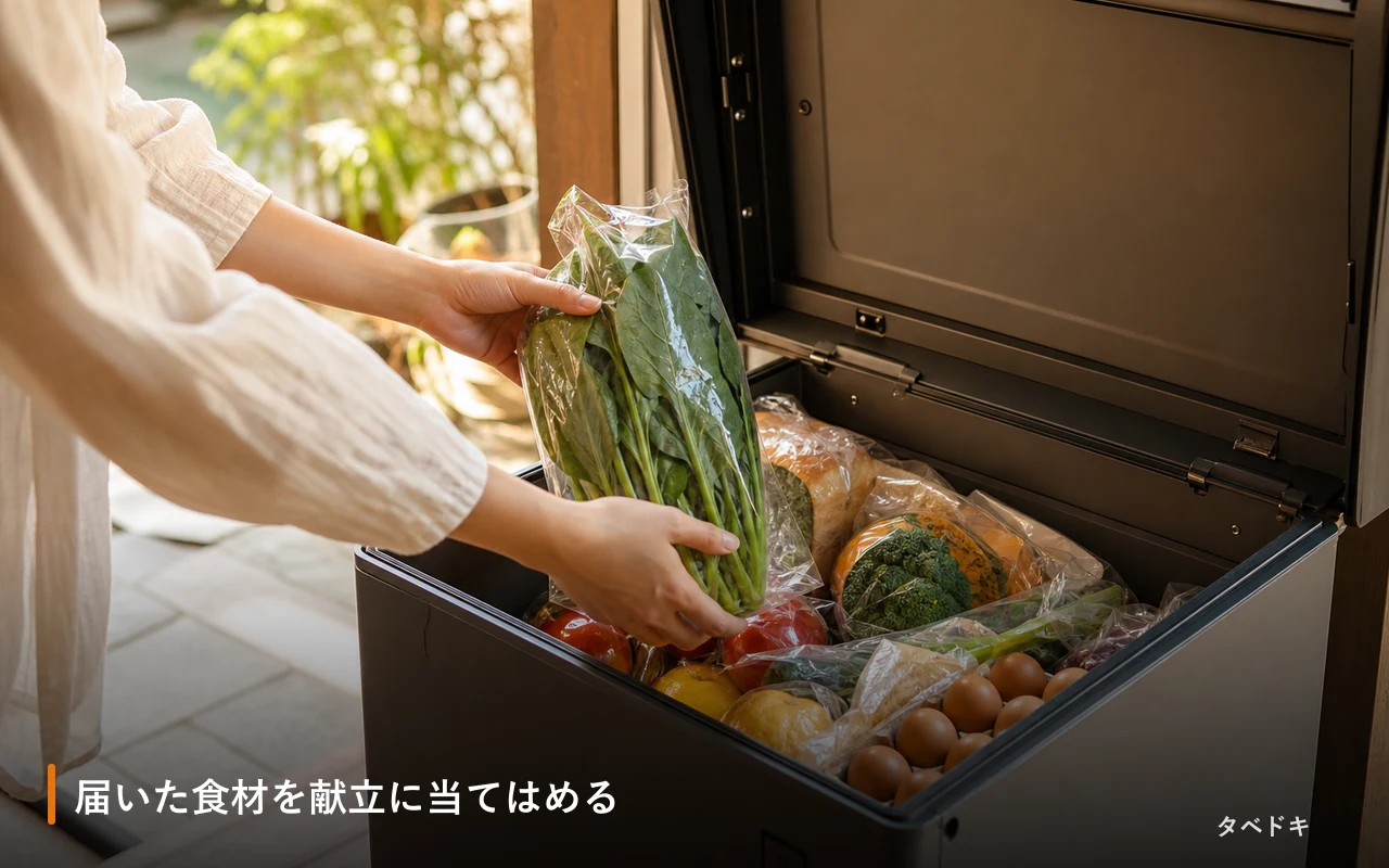 届いた食材を献立に当てはめる