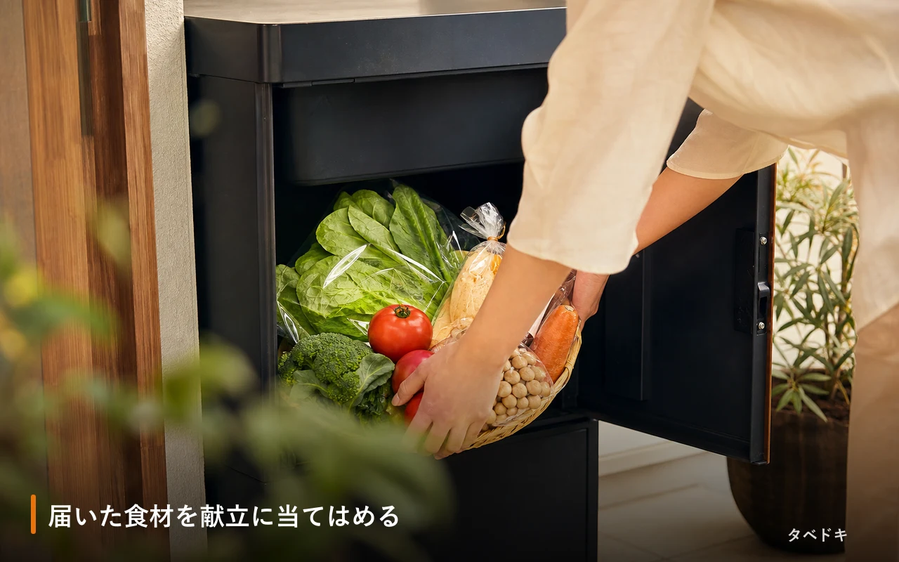 届いた食材を献立に当てはめる