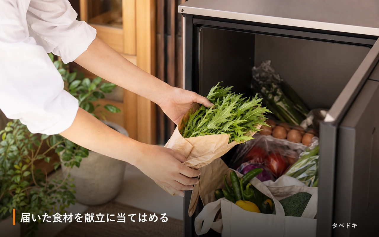 届いた食材を献立に当てはめる