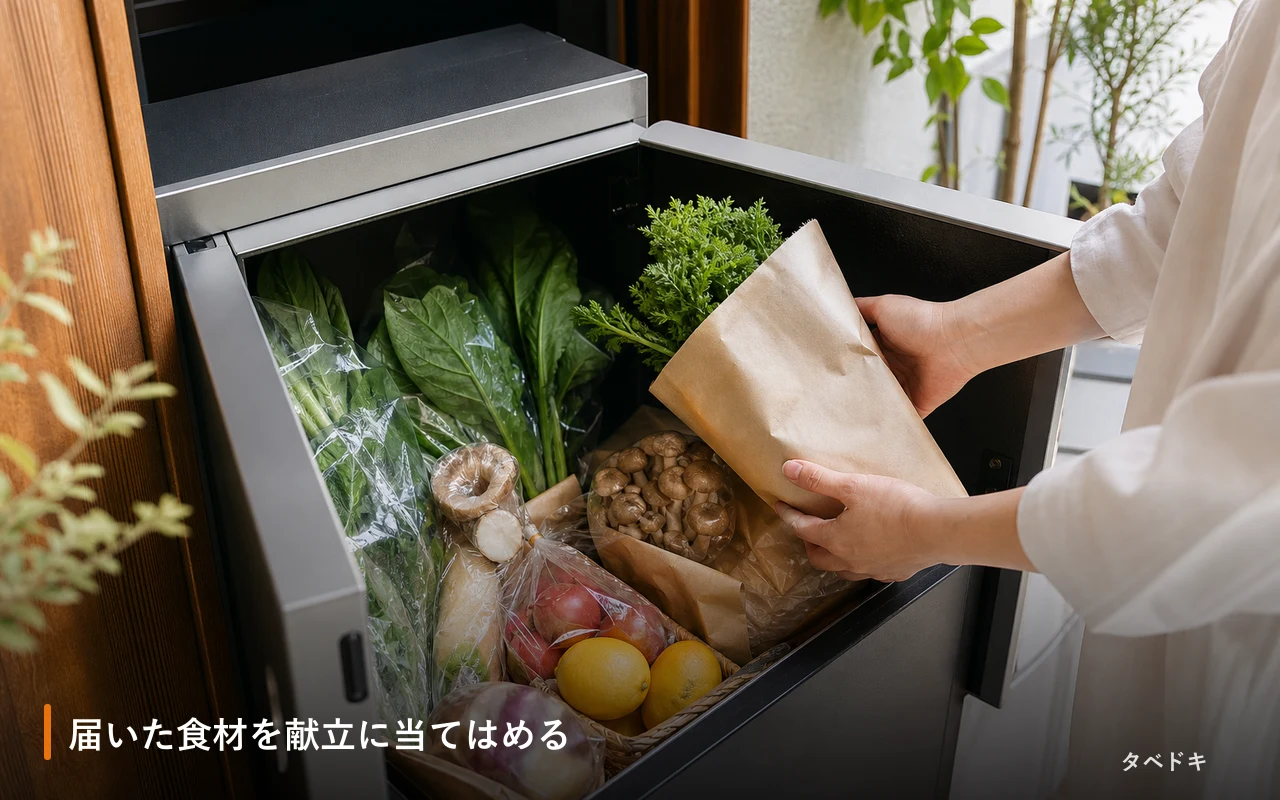 届いた食材を献立に当てはめる