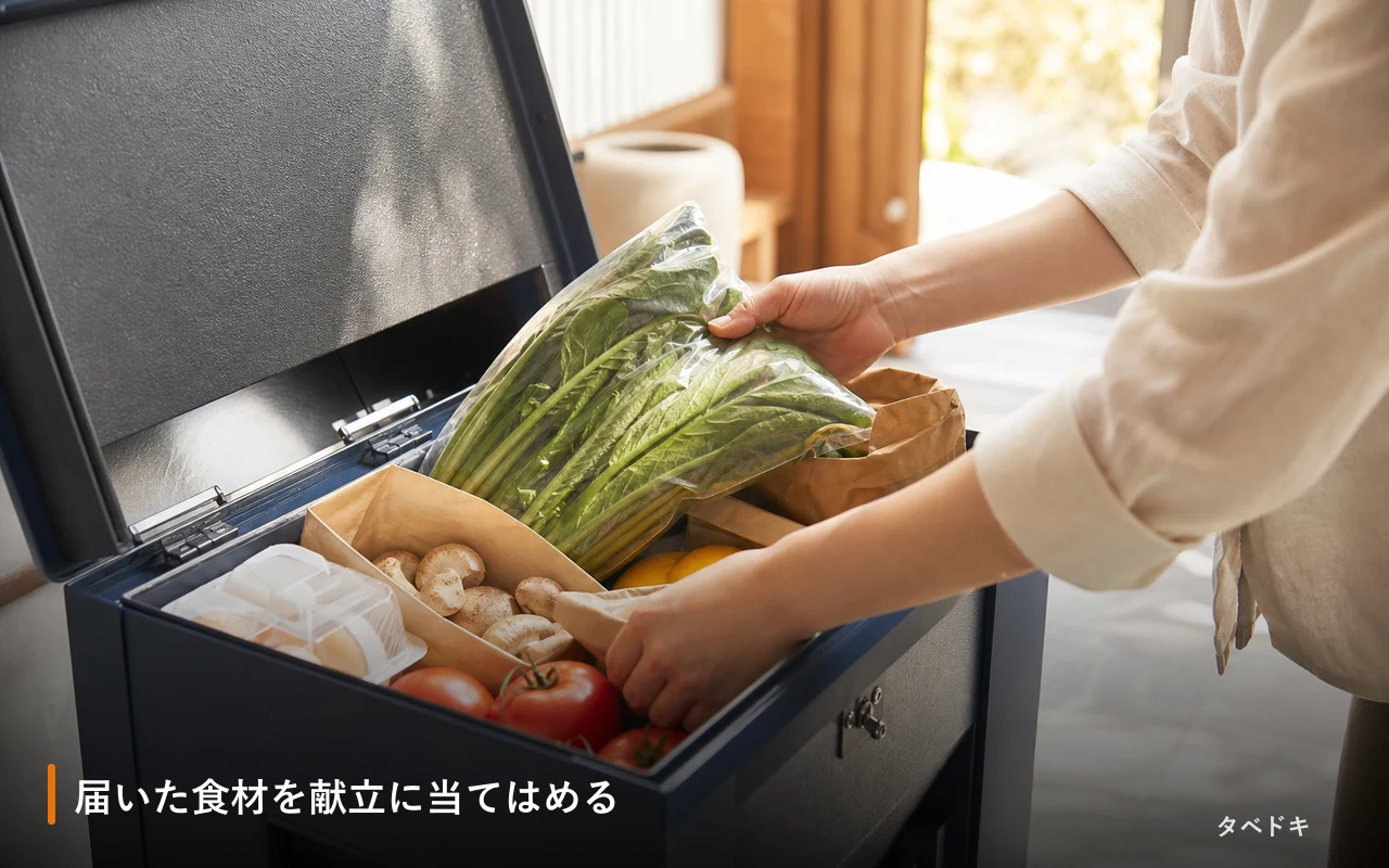 届いた食材を献立に当てはめる