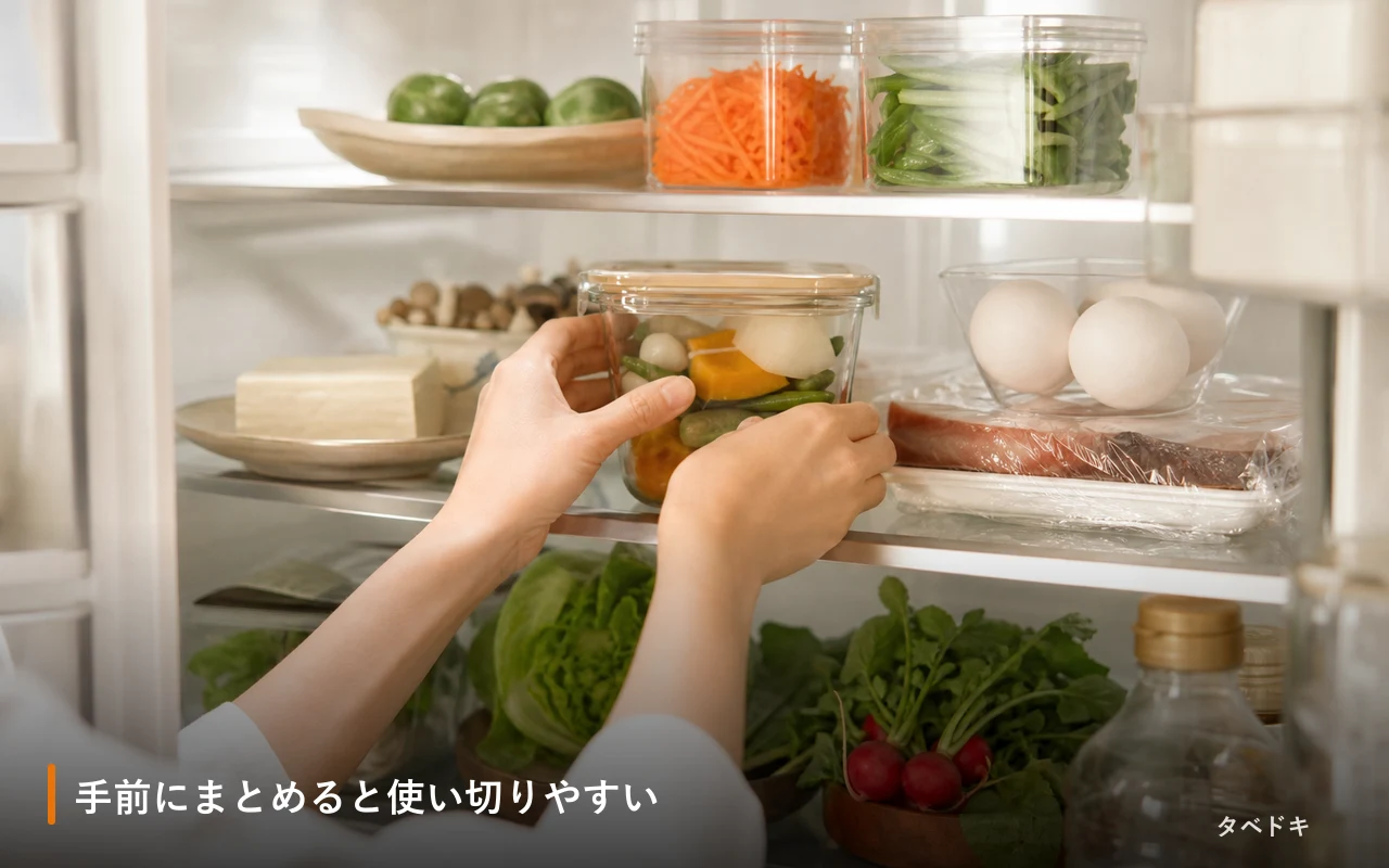 手前にまとめると使い切りやすい