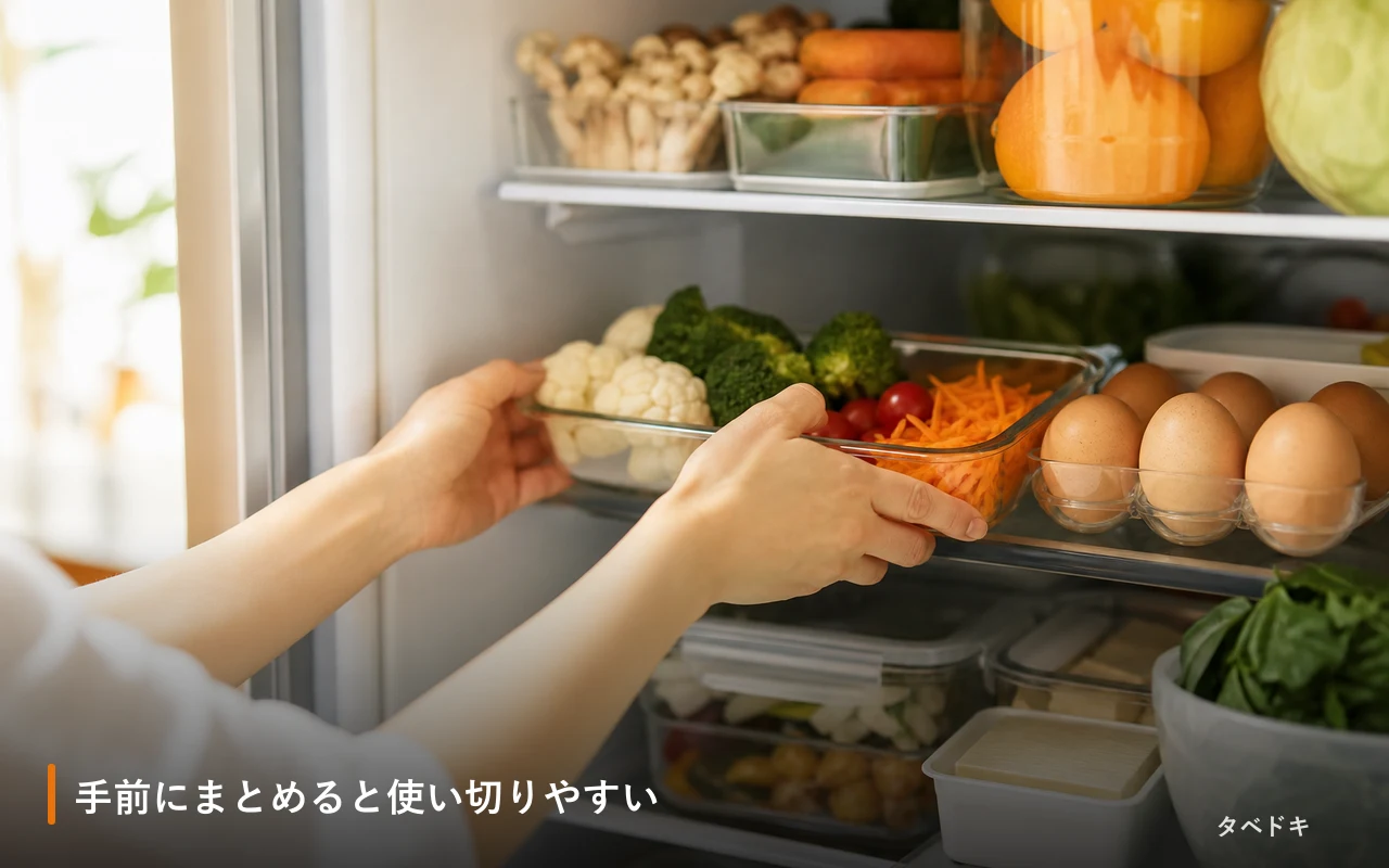 手前にまとめると使い切りやすい