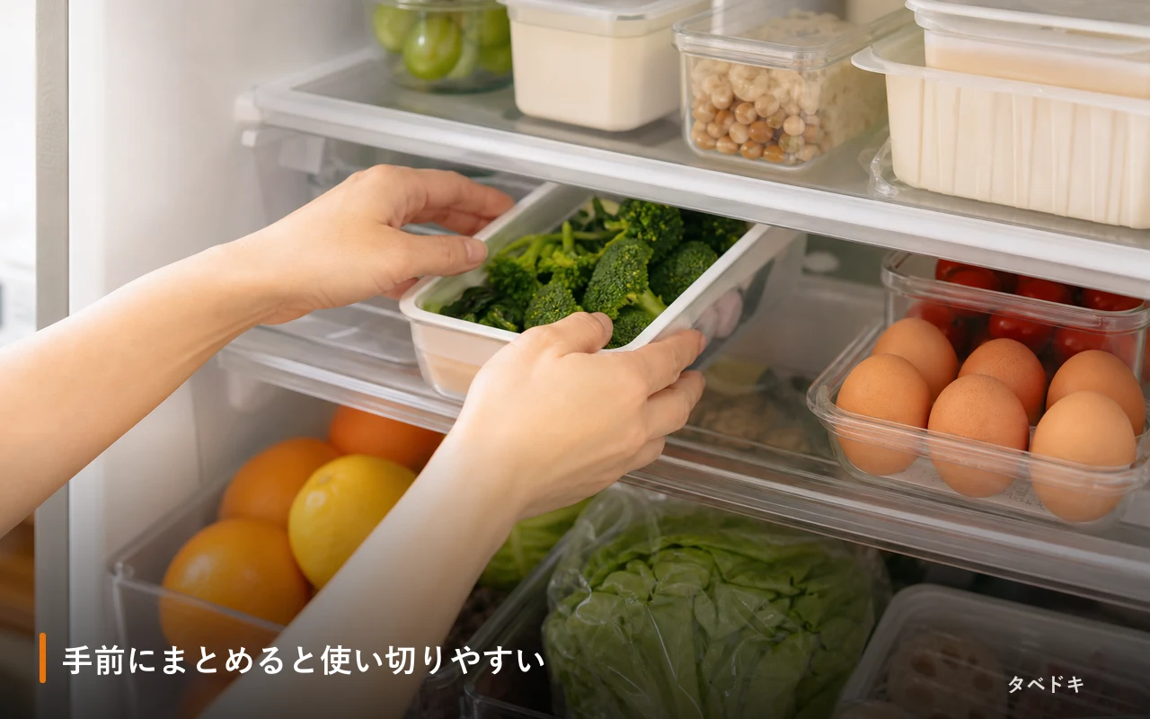 手前にまとめると使い切りやすい