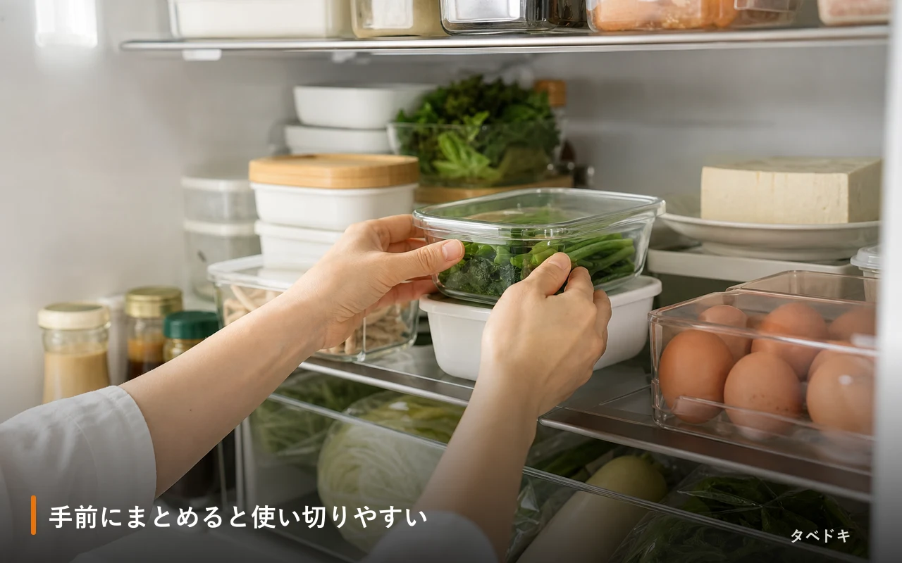 手前にまとめると使い切りやすい