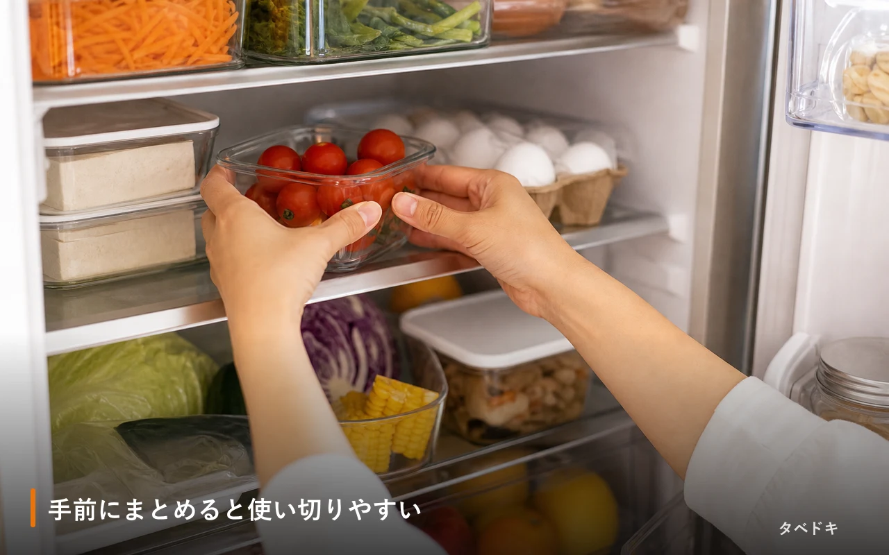 手前にまとめると使い切りやすい