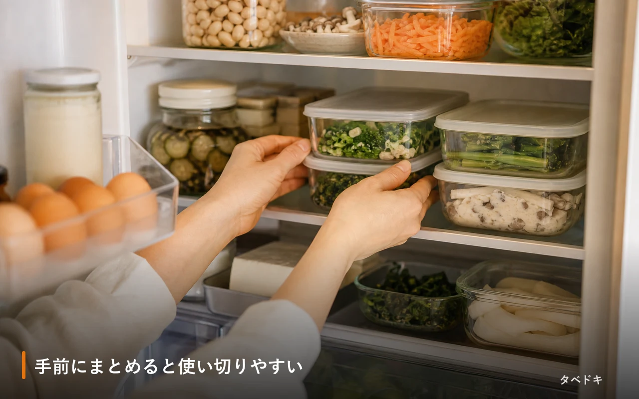 手前にまとめると使い切りやすい