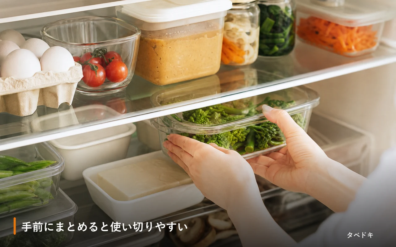 手前にまとめると使い切りやすい