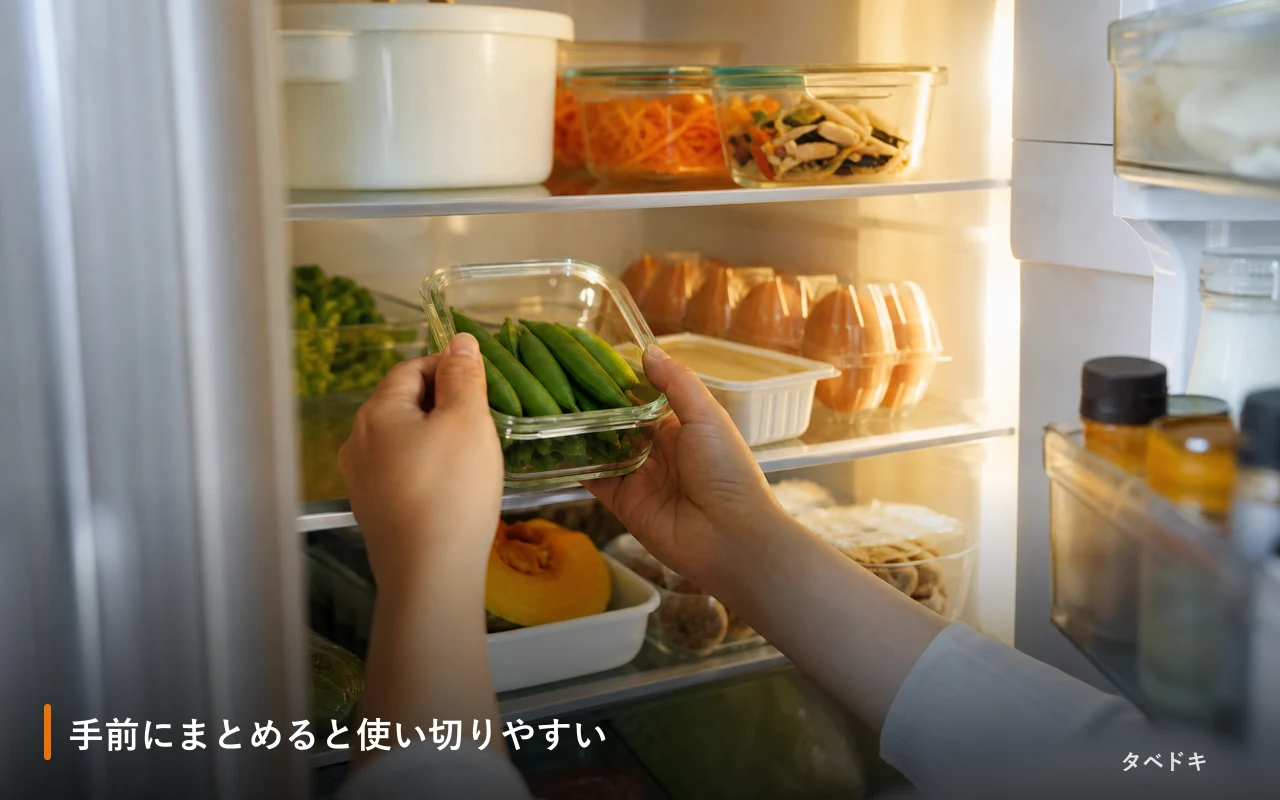 手前にまとめると使い切りやすい