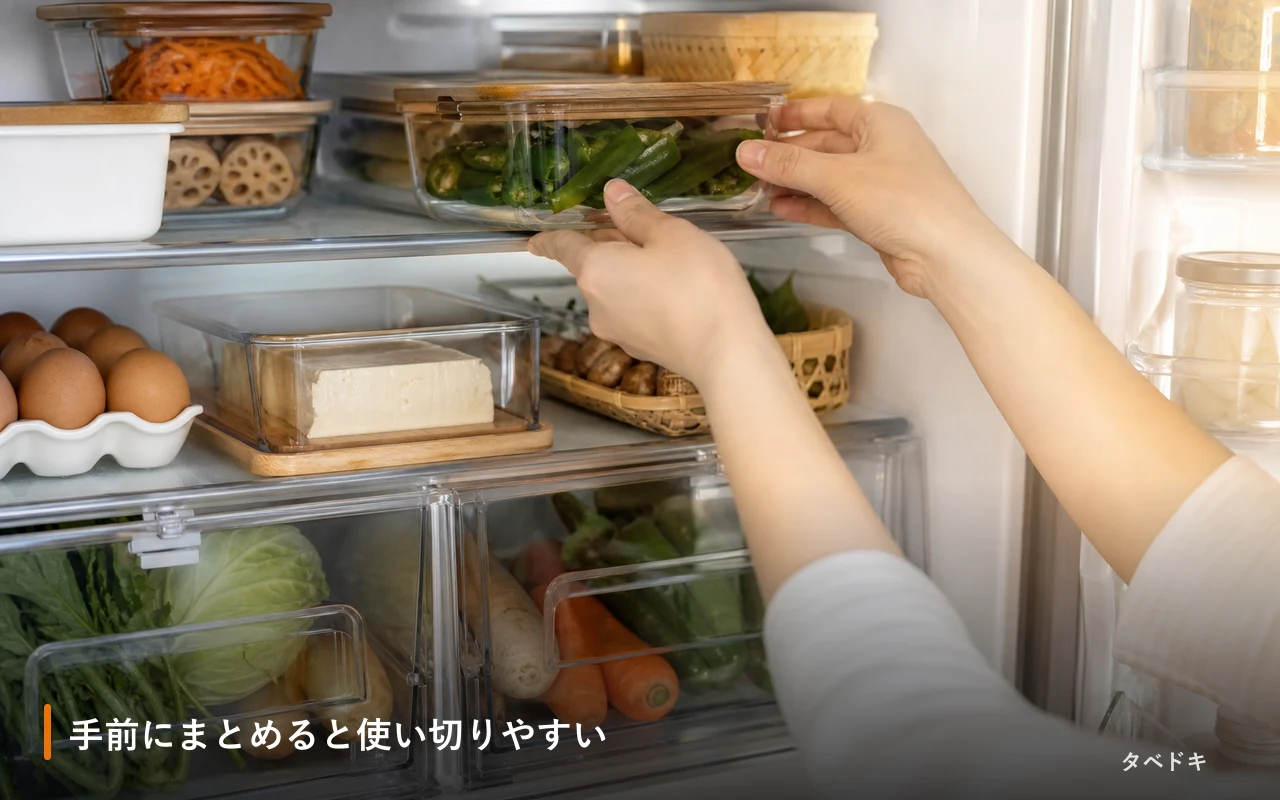 手前にまとめると使い切りやすい